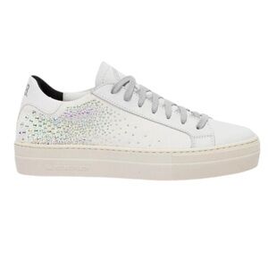 P448 Thea Platform Sneaker‎ White w/ Iridescent Crystals EU Size 36 USA 5.5 5